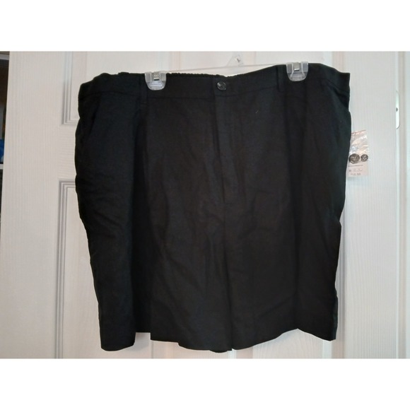 NWT Time and Tru Linen Blend Shorts Size XXXL Black Half Elastic Waist - Picture 1 of 7